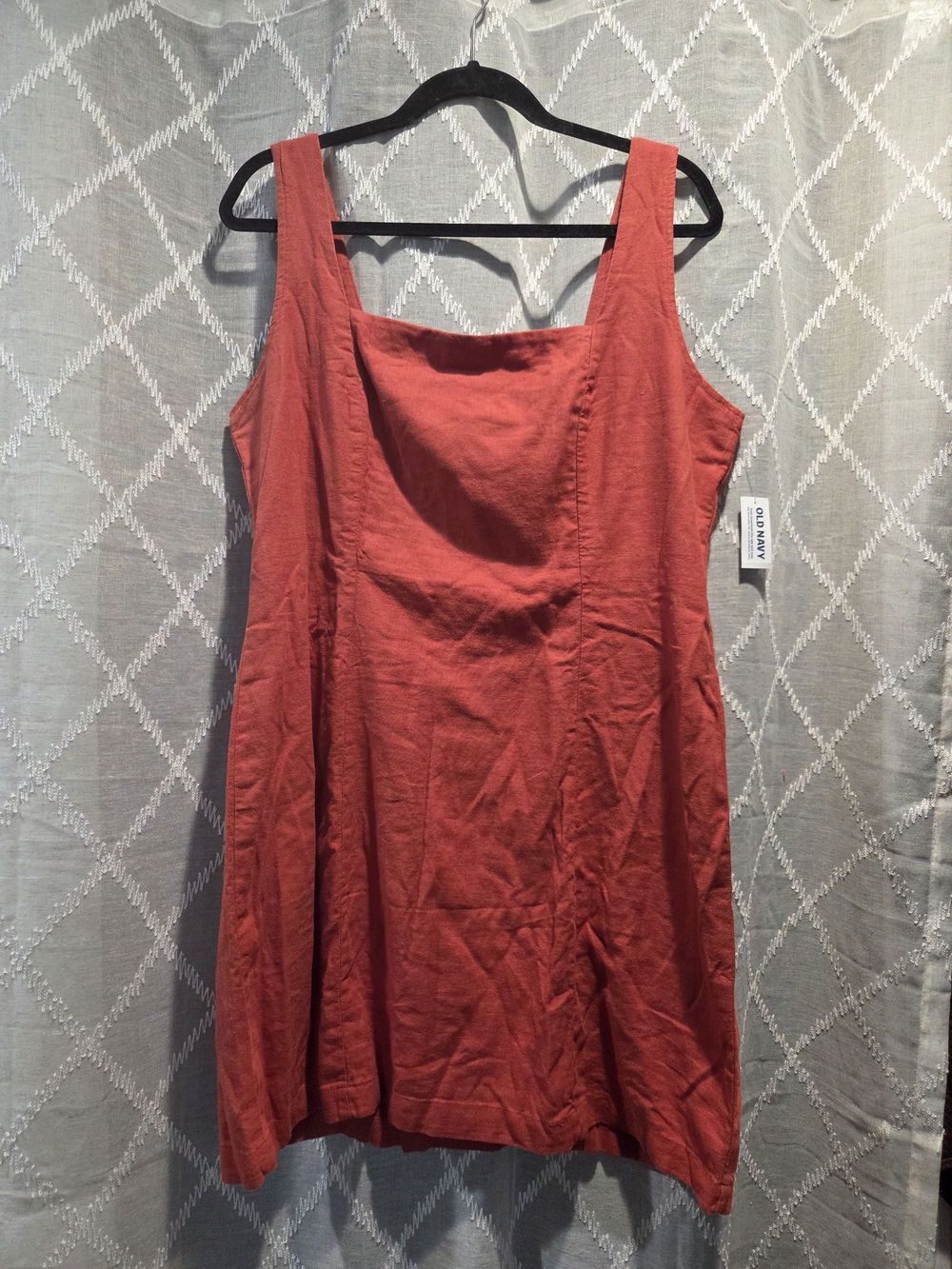 Old Navy Rust Red Linen-Blend Sleeveless Dress